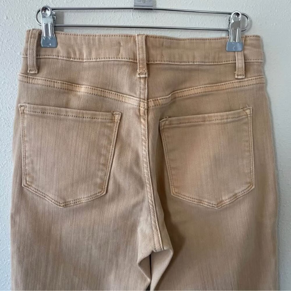 Vervet Women's Sz 26 X 28 Y2K Tan Stretchy Distressed Flare Bell Bottom Jeans - Picture 3 of 6